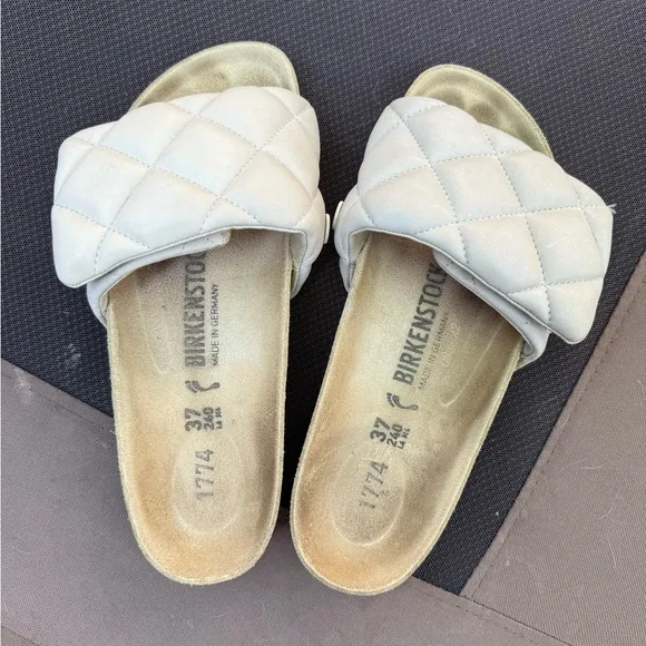 Birkenstock Cream Sandals 1774 quilted Design size 37