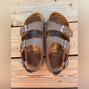 Birkenstock Dark Brown Leather Sandals