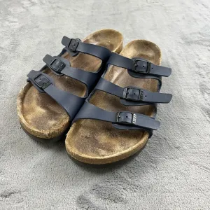 Birkenstock Florida Womens Sandals Size 37 US 6 Blue Buckle Soft Bed Comfort