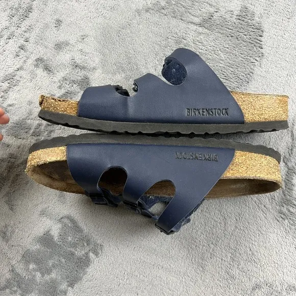 Birkenstock Florida Womens Sandals Size 37 US 6 Blue Buckle Soft Bed Comfort