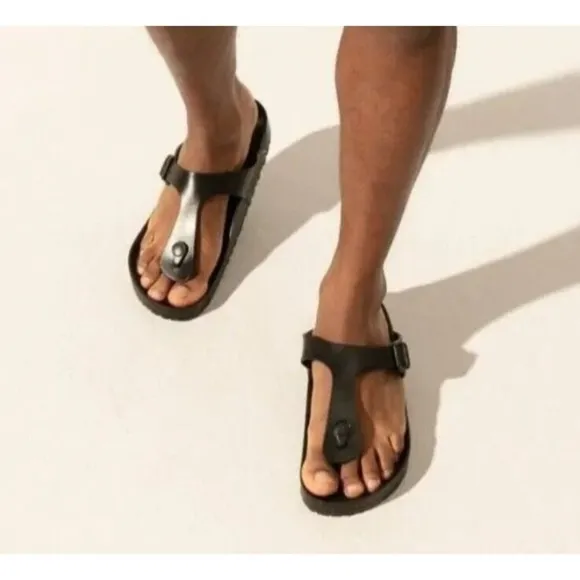 Birkenstock Gizeh Black Patent Sandals Size EU 38/US 7