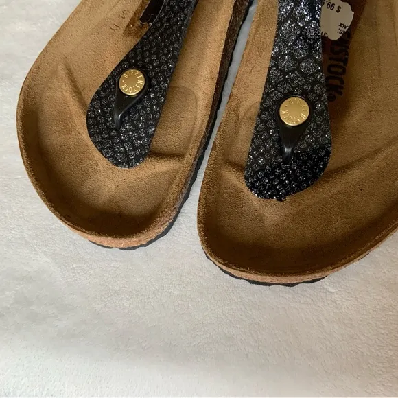 Birkenstock Gizeh Magic Snake Black-Silver Sandals