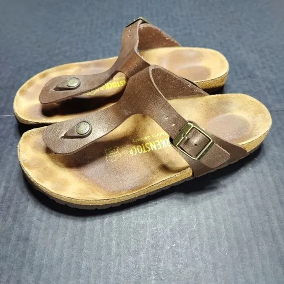 Birkenstock Gizeh Metallic Brownish Antique Leather Sandal Unisex Slip On L6 M4