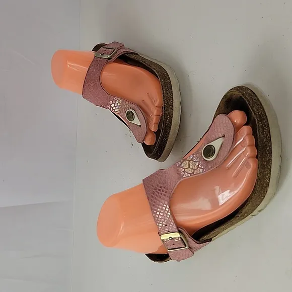 Birkenstock Gizeh Pink Snakeskin Women's Sandals