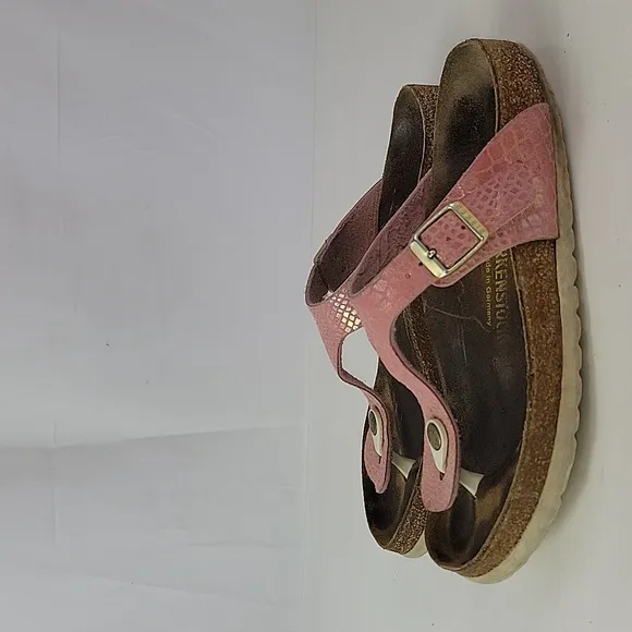 Birkenstock Gizeh Pink Snakeskin Women's Sandals