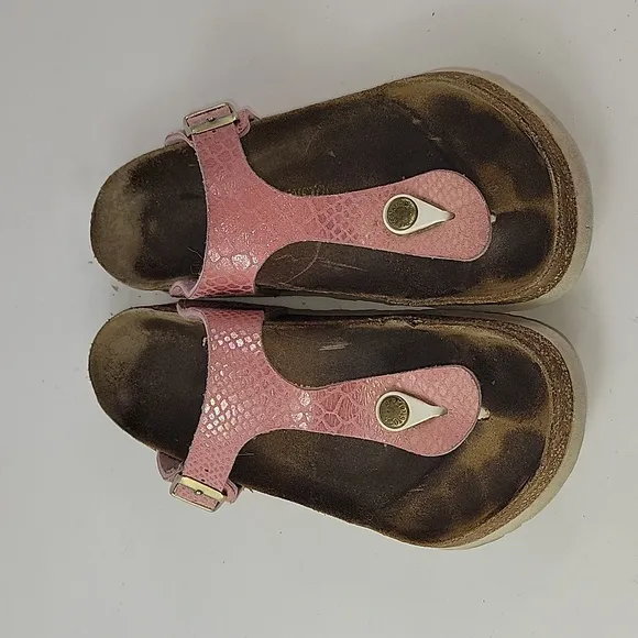 Birkenstock Gizeh Pink Snakeskin Women's Sandals