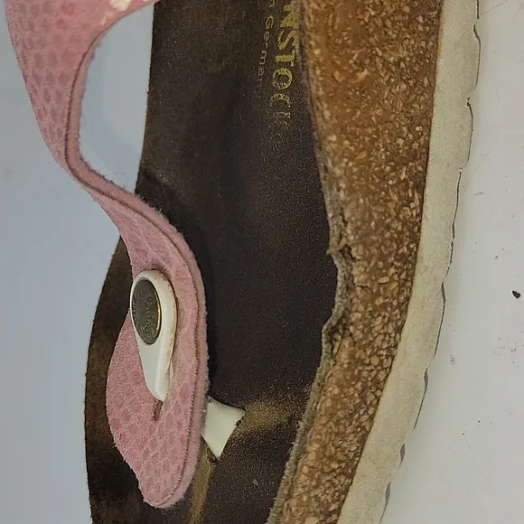 Birkenstock Gizeh Pink Snakeskin Women's Sandals