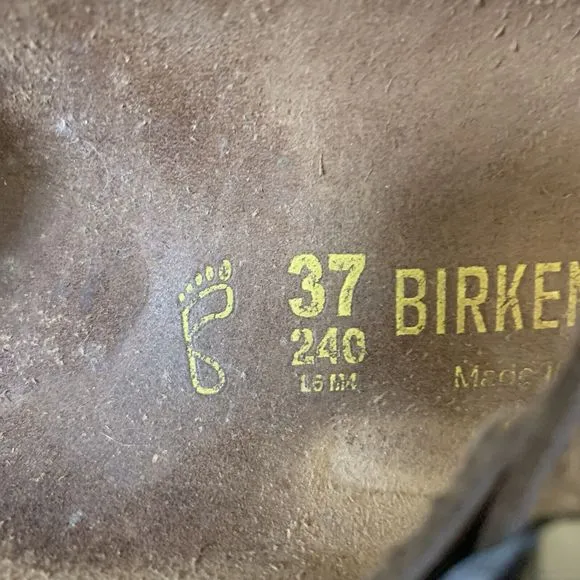 Birkenstock Gizeh Sandals Womens Size 6 EU 37 Brown Thong Buckle Slip On Leather