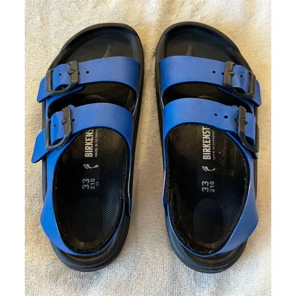 Birkenstock Kids Mogami Sandals Blue/Black Size 33 EU Open Toe Casual