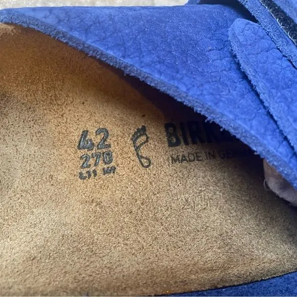 Birkenstock Kyoto Nubuck Leather Desert Buck Blue Sandals Size 11 Womens
