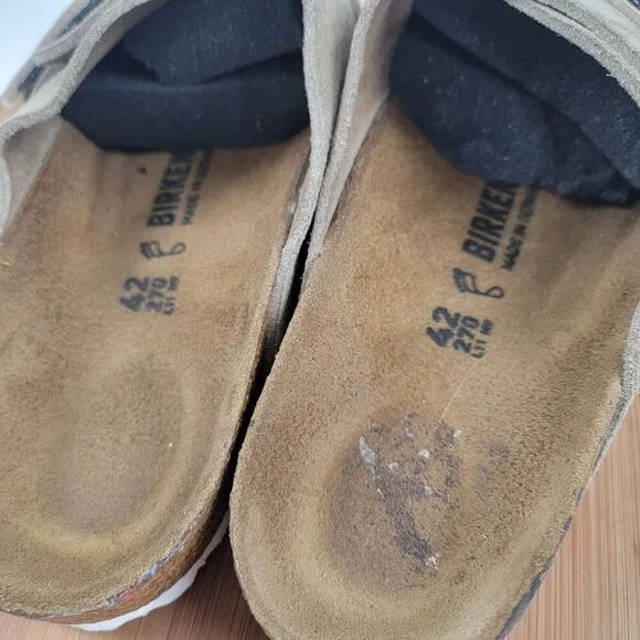 Birkenstock Kyoto Suede Tan Camo Taupe Sandals - Men Size US 9 EU 42 Regular