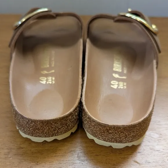 BIRKENSTOCK Madrid Big Buckle Sandal Cognac Oiled Leather Brown Slip On