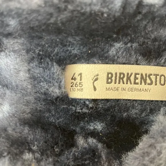 Birkenstock Madrid Big Buckle Shearling Womens Sandals Sz 41 (10) Midnight Blue