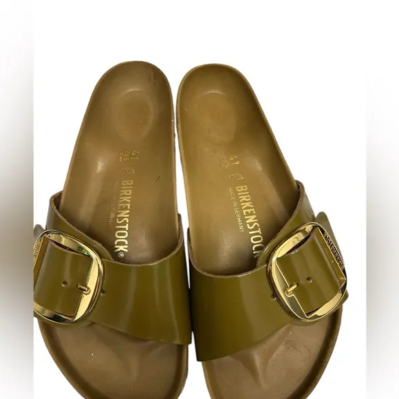Birkenstock Madrid Big Buckle women’s sandals NWOT olive green 41 10- 10.5