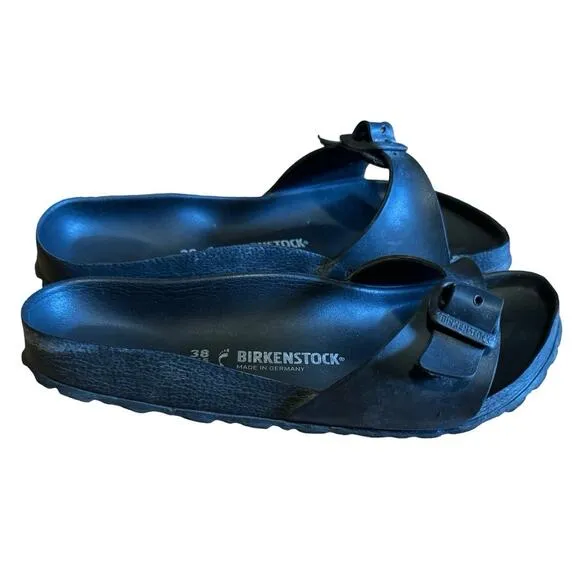 Birkenstock Madrid Essentials Sandals Women's black slip on buckle slides