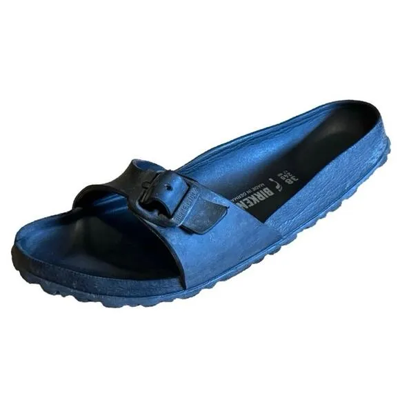 Birkenstock Madrid Essentials Sandals Women's black slip on buckle slides