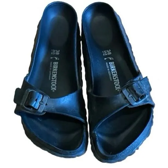 Birkenstock Madrid Essentials Sandals Women's black slip on buckle slides