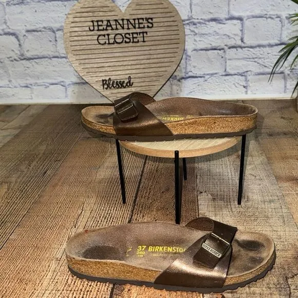 Birkenstock madrid metallic bronze sandals