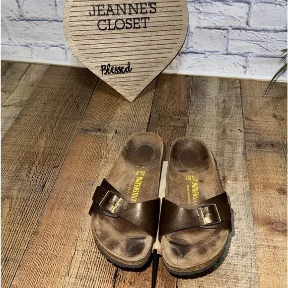 Birkenstock madrid metallic bronze sandals