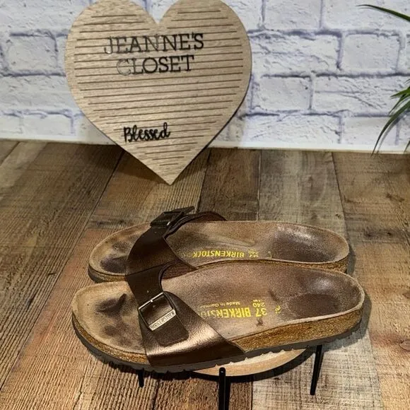 Birkenstock madrid metallic bronze sandals