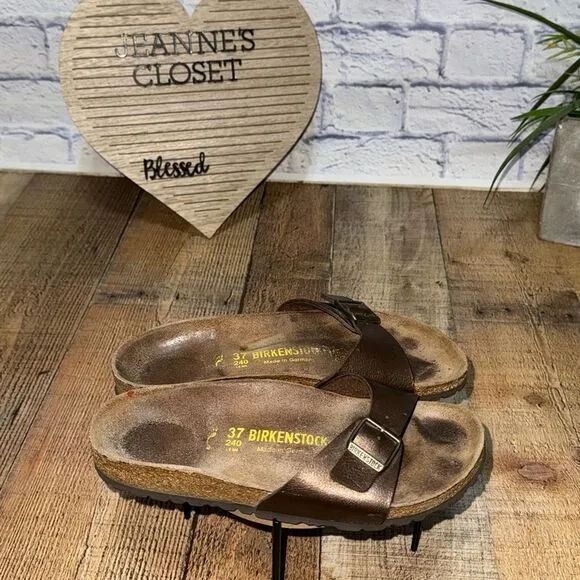 Birkenstock madrid metallic bronze sandals