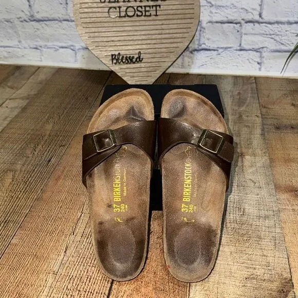 Birkenstock madrid metallic bronze sandals
