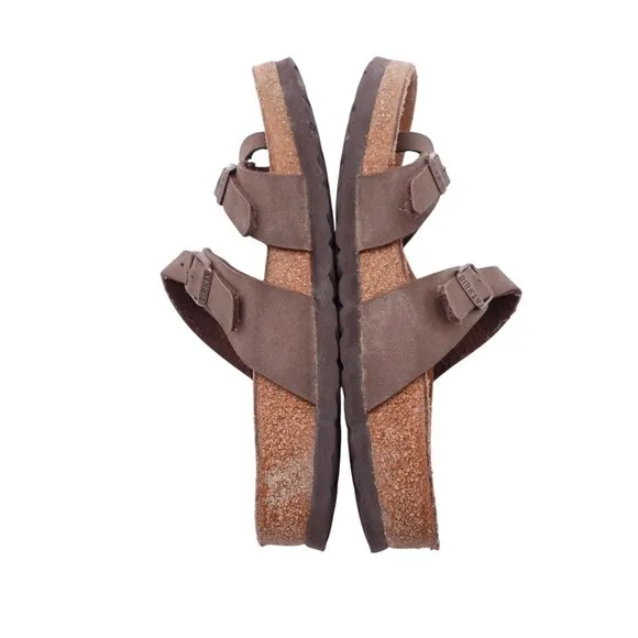Birkenstock Mayari Slide Sandals Unisex Sz 37 Light Brown Leather Slip On Casual