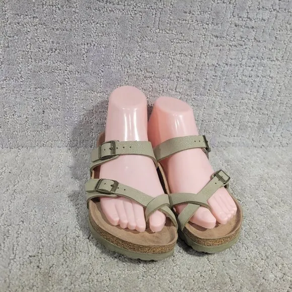 Birkenstock Mayari Unisex Size EU37 US L6M4 Birko-Flor Faded Khaki Vegan Sandals