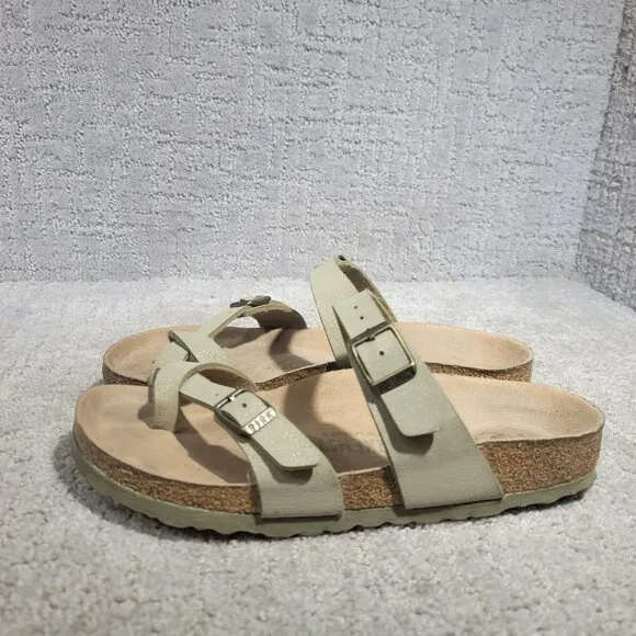 Birkenstock Mayari Unisex Size EU37 US L6M4 Birko-Flor Faded Khaki Vegan Sandals
