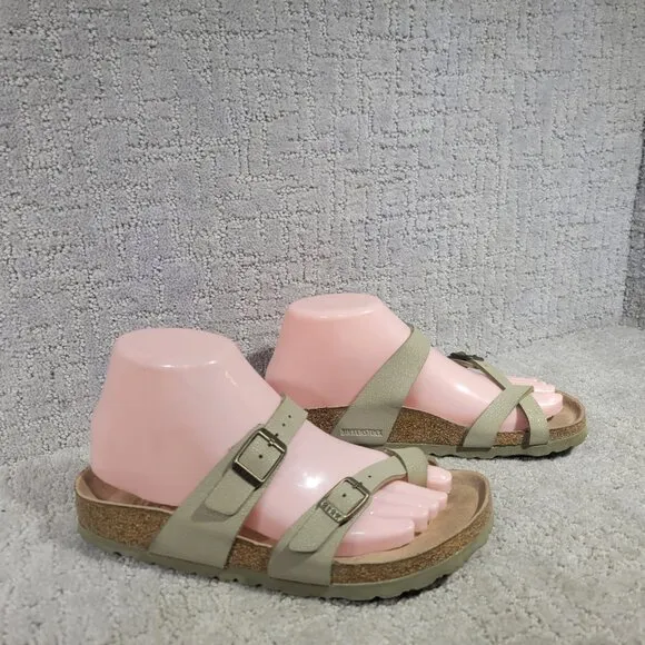 Birkenstock Mayari Unisex Size EU37 US L6M4 Birko-Flor Faded Khaki Vegan Sandals