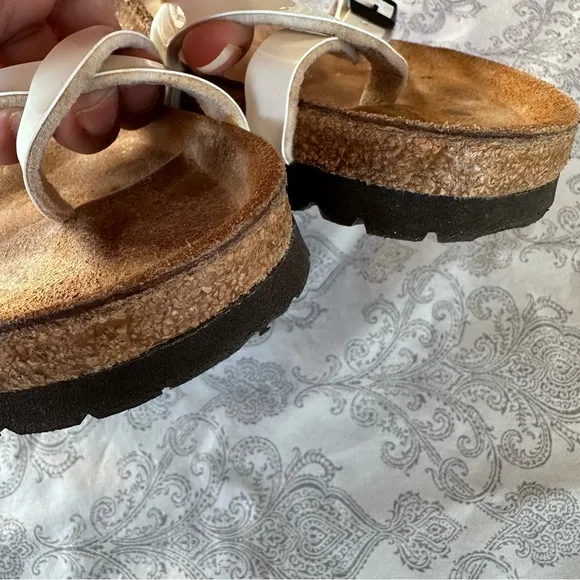 Birkenstock Mayari White Patent Leather Sandals |40