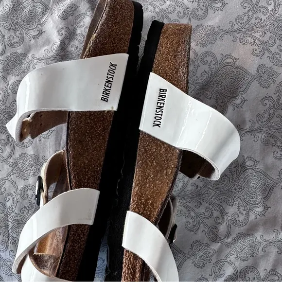 Birkenstock Mayari White Patent Leather Sandals |40