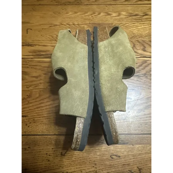 Birkenstock Milano Mens Sz 5/7 EU38 Comfort Slingback Sandals Khaki Brown Nice