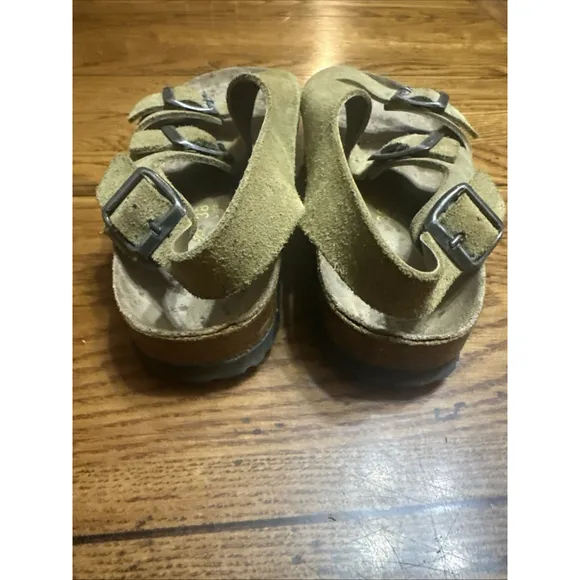 Birkenstock Milano Mens Sz 5/7 EU38 Comfort Slingback Sandals Khaki Brown Nice