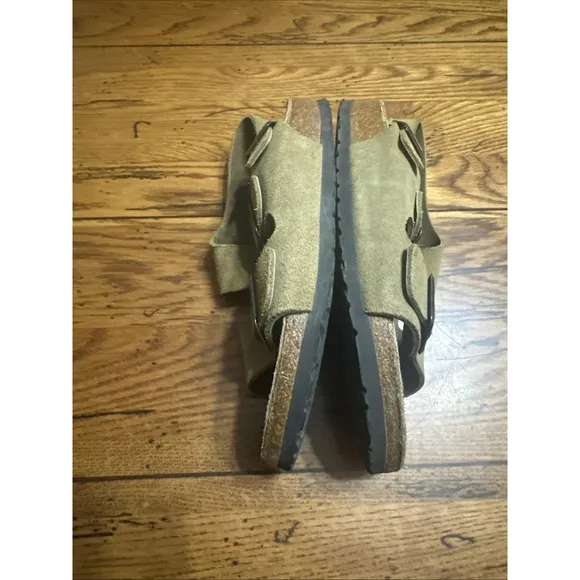 Birkenstock Milano Mens Sz 5/7 EU38 Comfort Slingback Sandals Khaki Brown Nice