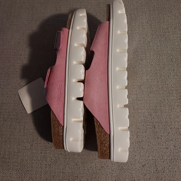 BIRKENSTOCK PAPILLIO Arizona Platform Chunky Suede Leather Sandals Sz-11