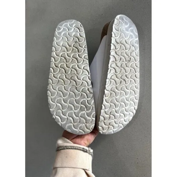 Birkenstock Papillio Arizona Vegan Women's Sandals 40 9 White Slip On Platforms