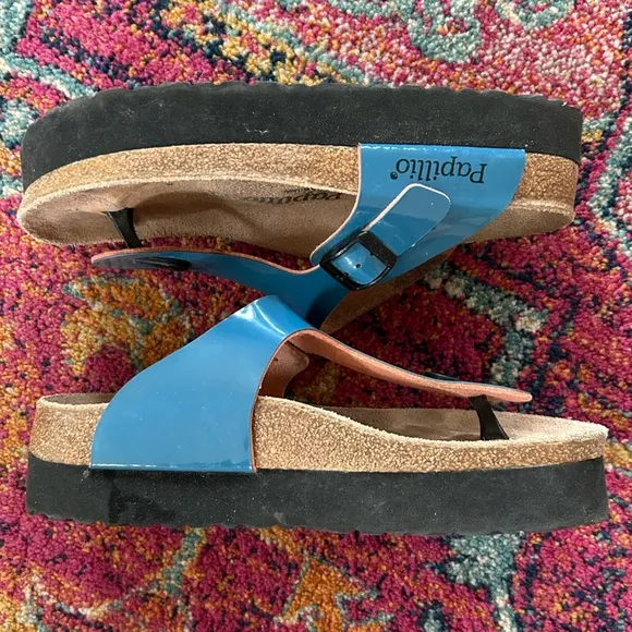 Birkenstock Papillio | Women's gentle blue Papillio Gizeh Platform Sandal, sz 8W