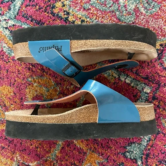 Birkenstock Papillio | Women's gentle blue Papillio Gizeh Platform Sandal, sz 8W