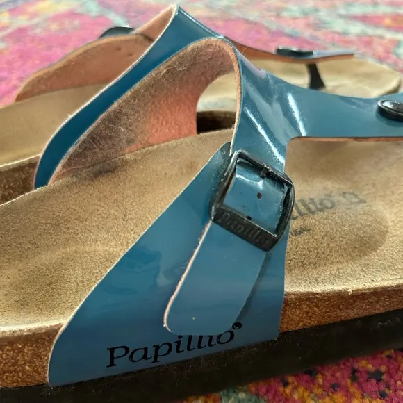 Birkenstock Papillio | Women's gentle blue Papillio Gizeh Platform Sandal, sz 8W