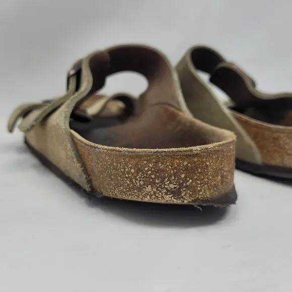 Birkenstock Sandals Mens EU42 US9 Arizona Beige Suede Slides Comfort Slip On