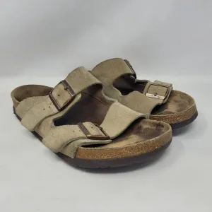 Birkenstock Sandals Mens EU42 US9 Arizona Beige Suede Slides Comfort Slip On