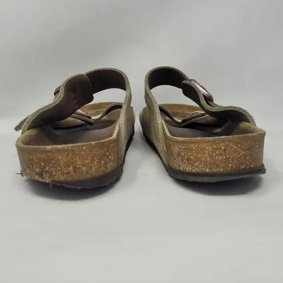 Birkenstock Sandals Mens EU42 US9 Arizona Beige Suede Slides Comfort Slip On