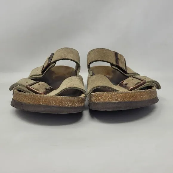Birkenstock Sandals Mens EU42 US9 Arizona Beige Suede Slides Comfort Slip On