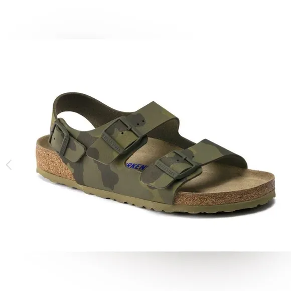 Birkenstock sandals Milano back strap sz 40 soft footbed cork camo green unisex