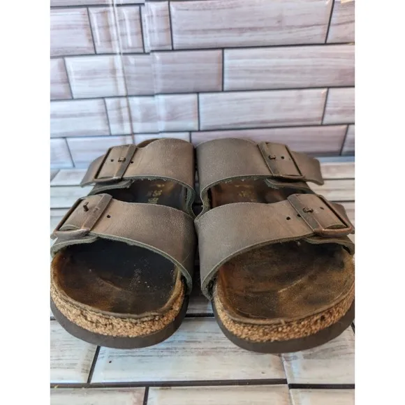 Birkenstock Sandals Womens Arizona Slides Gold Metallic 38EUR  7.5 US