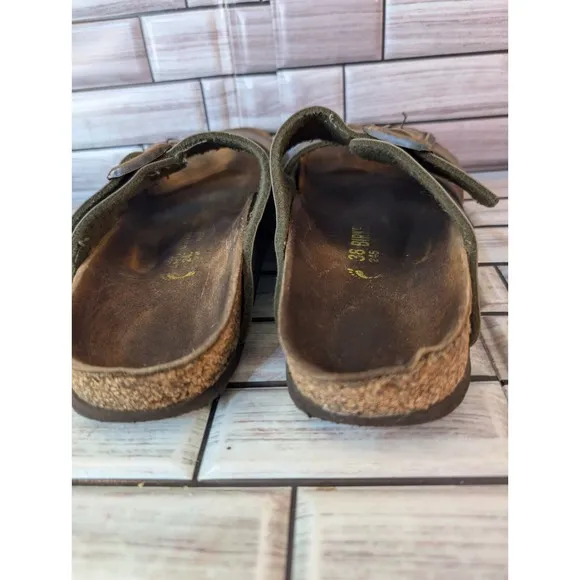 Birkenstock Sandals Womens Arizona Slides Gold Metallic 38EUR  7.5 US
