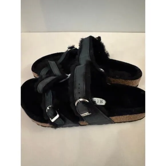 Birkenstock Shearling Fur Black Suede Mayari size 42 W11 / M9 (New)