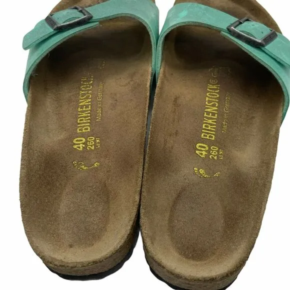 Birkenstock Slide Sandals Women's Madrid Blue Slip On Size US 9.5 EU 40 Narrow