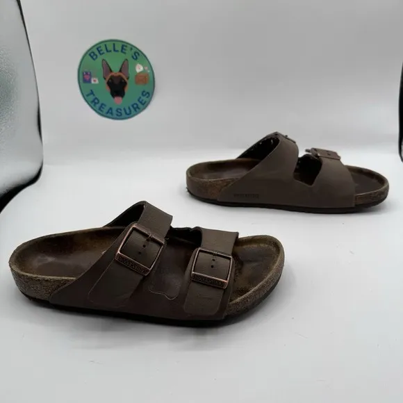 Birkenstock Sneakers Youth 34EU 3US Slip On Arizona Brown Leather Buckles Unisex